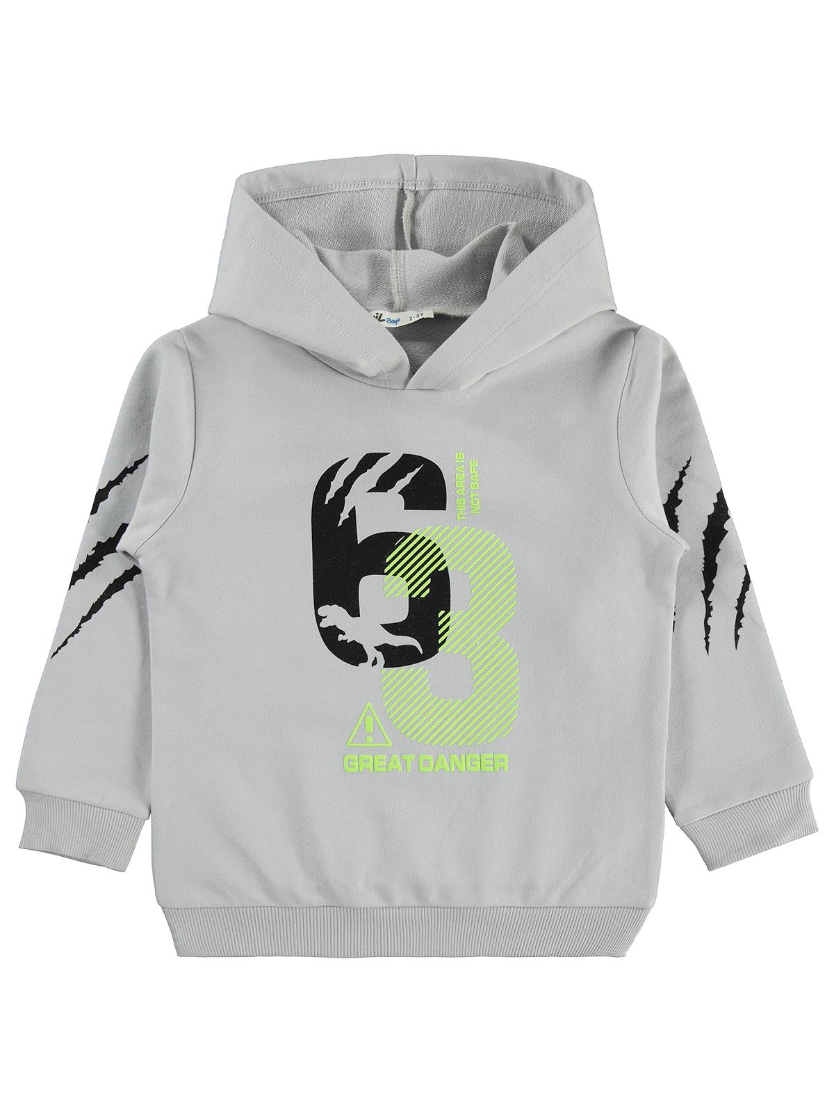 Civil Boys Kapşonlu 63 Baskılı 2-5 Yaş Eşofman Takımı - Gri