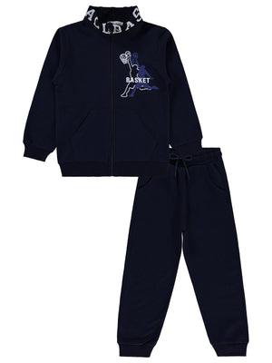 Civil Boys Basket Baskılı 6-9 Yaş Eşofman Takımı - Lacivert