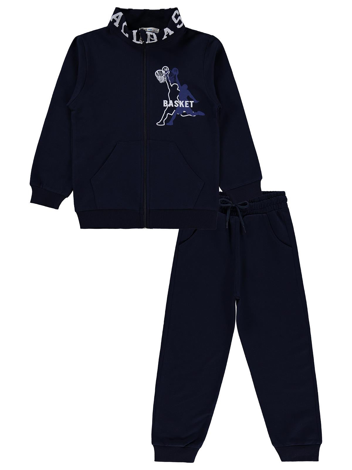 Civil Boys Basket Baskılı 6-9 Yaş Eşofman Takımı - Lacivert