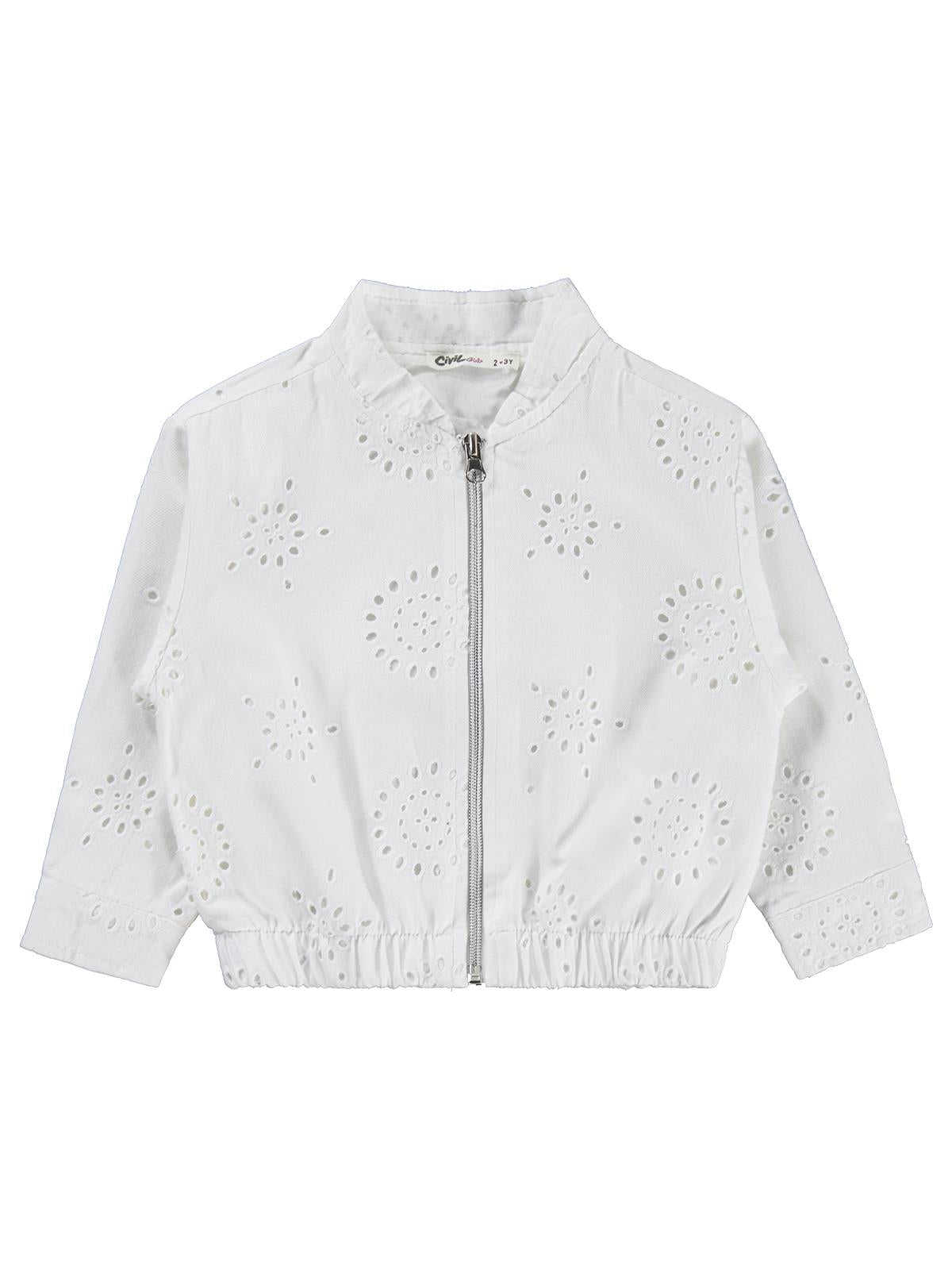 Civil Girls Hakim Yaka 2-5 Yaş Ceket - Beyaz