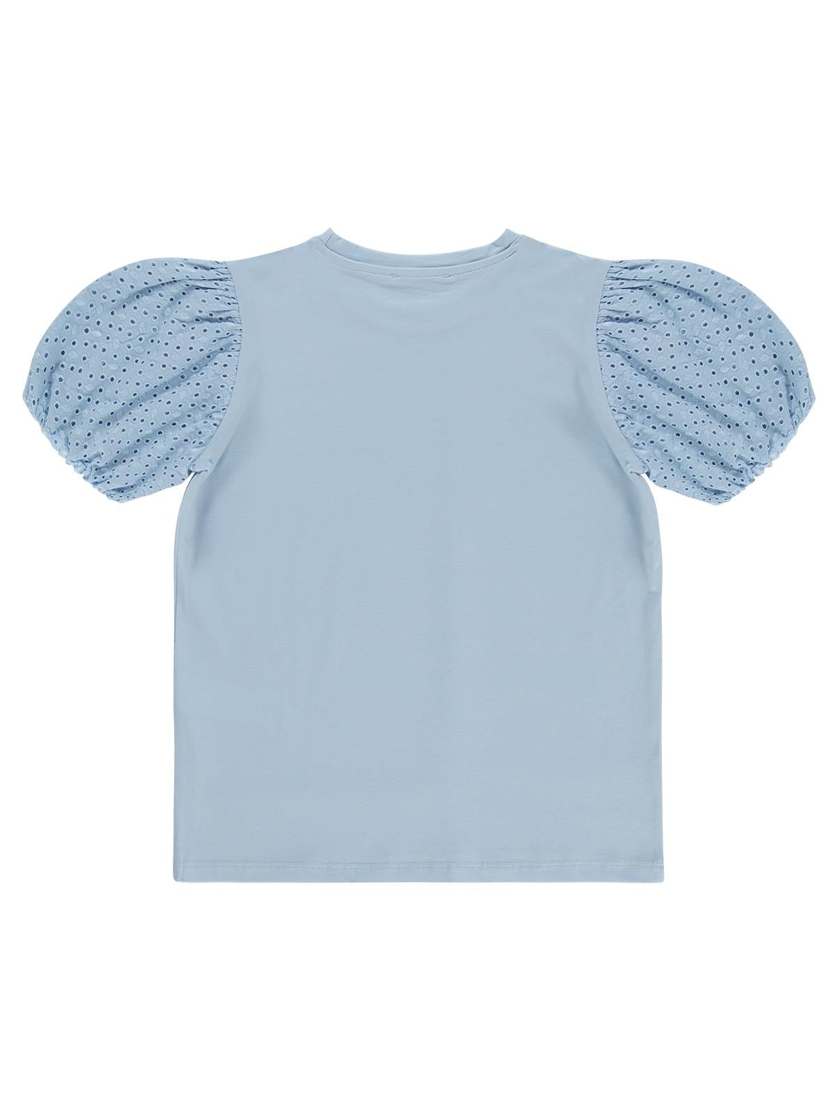 Civil Girls Dantel Balon Kol 10-13 Yaş Tişört - Mavi
