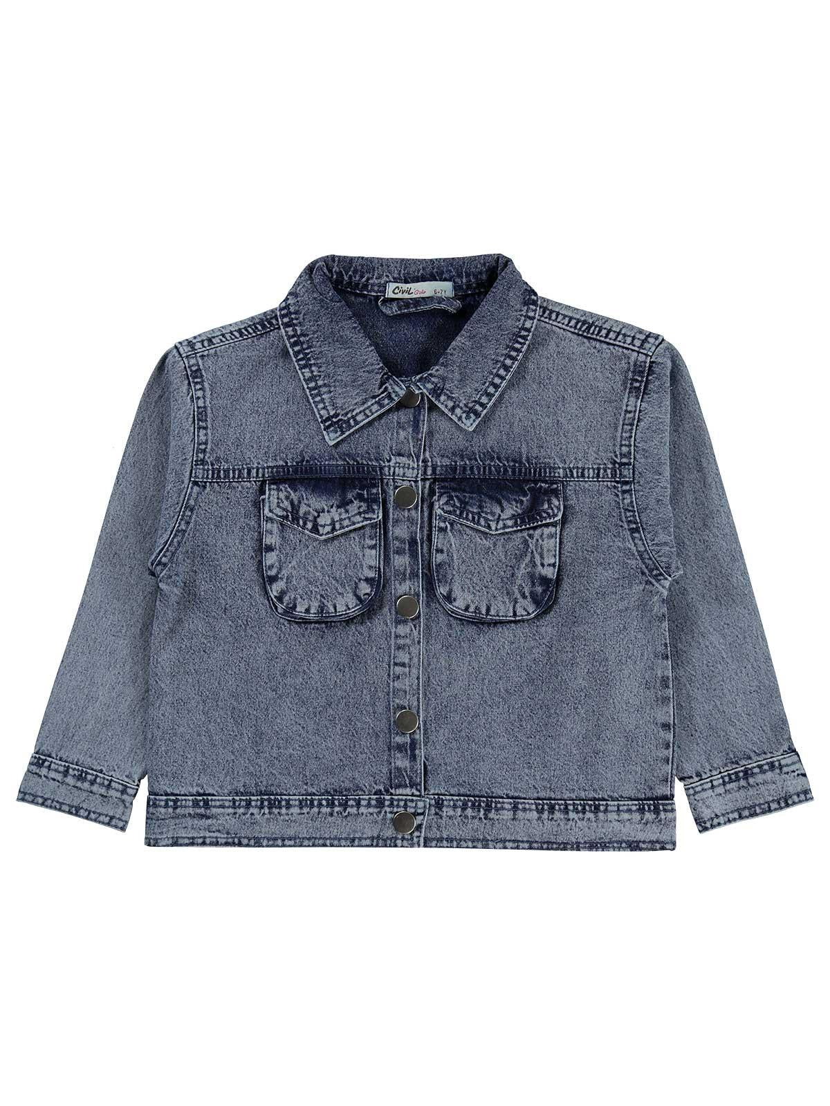 Civil Girls Torba Cepli 10-13 Yaş Ceket - Mavi