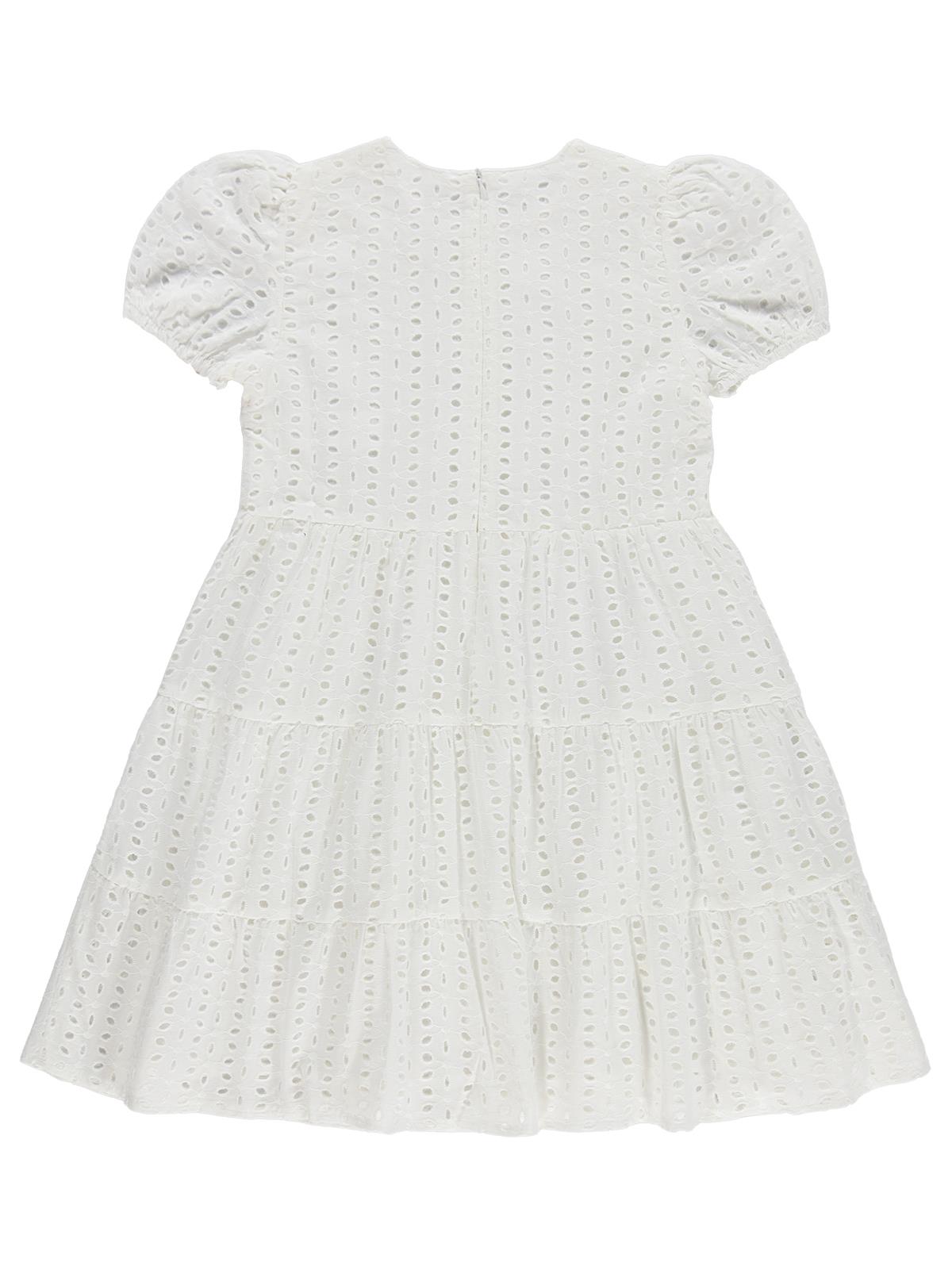 Civil Girls Brodeli 10-13 Yaş Elbise - Kırık Beyaz