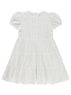Civil Girls Brodeli 10-13 Yaş Elbise - Kırık Beyaz