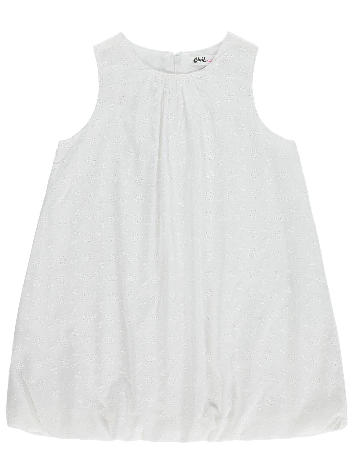 Civil Girls Balon Etekli 2-5 Yaş Elbise - Kırık Beyaz