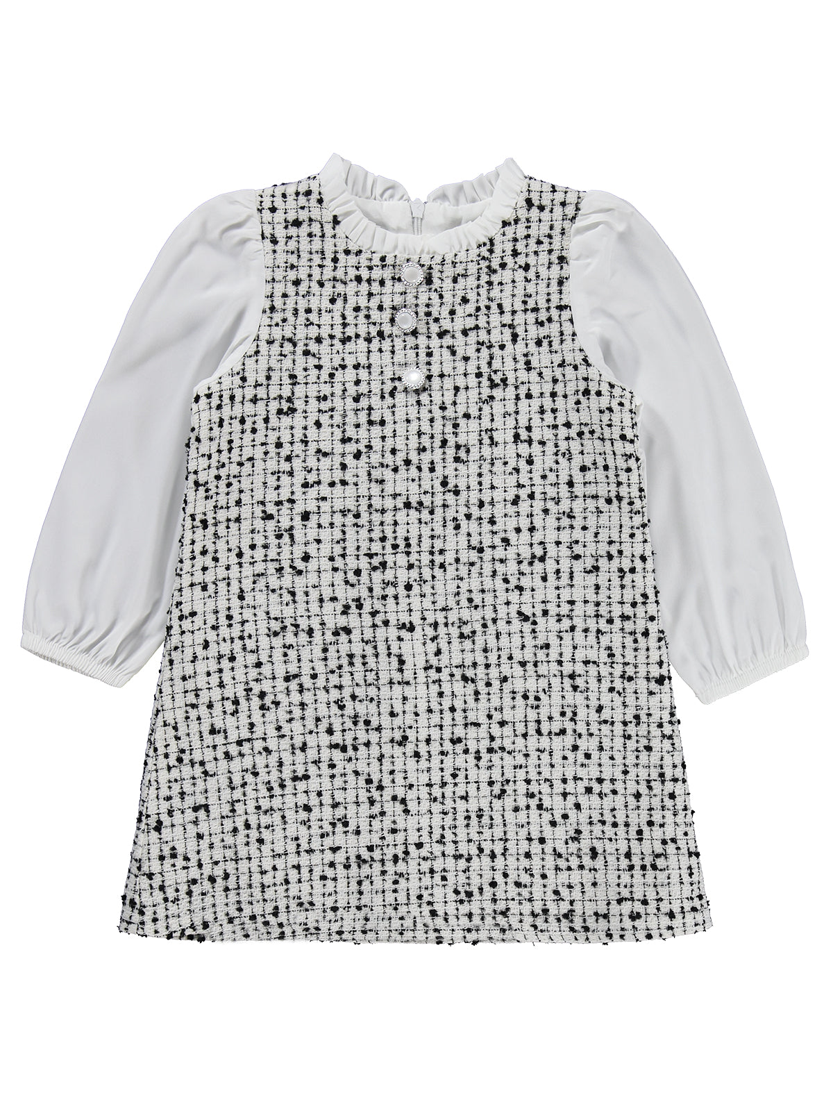 Civil Girls Düğmeli 2-5 Yaş Elbise - Siyah