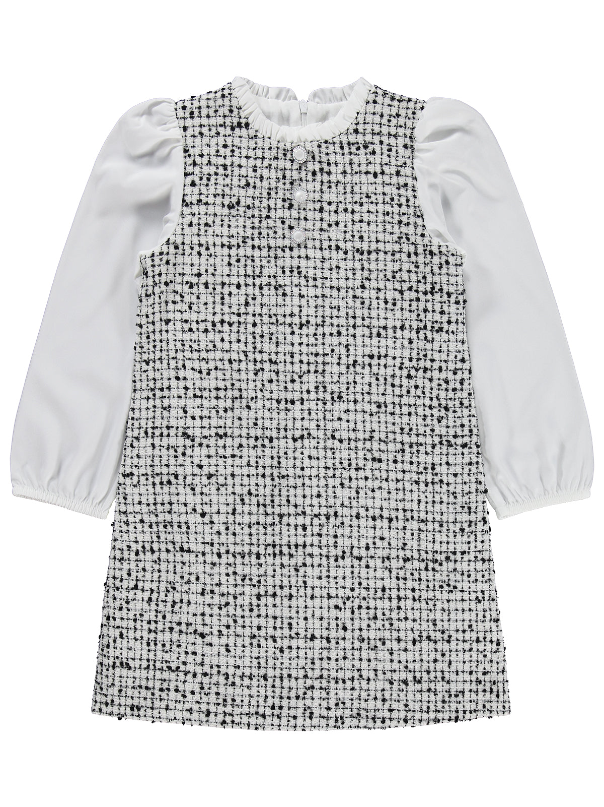 Civil Girls Düğmeli 6-9 Yaş Elbise - Siyah