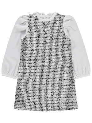 Civil Girls Düğmeli 6-9 Yaş Elbise - Siyah