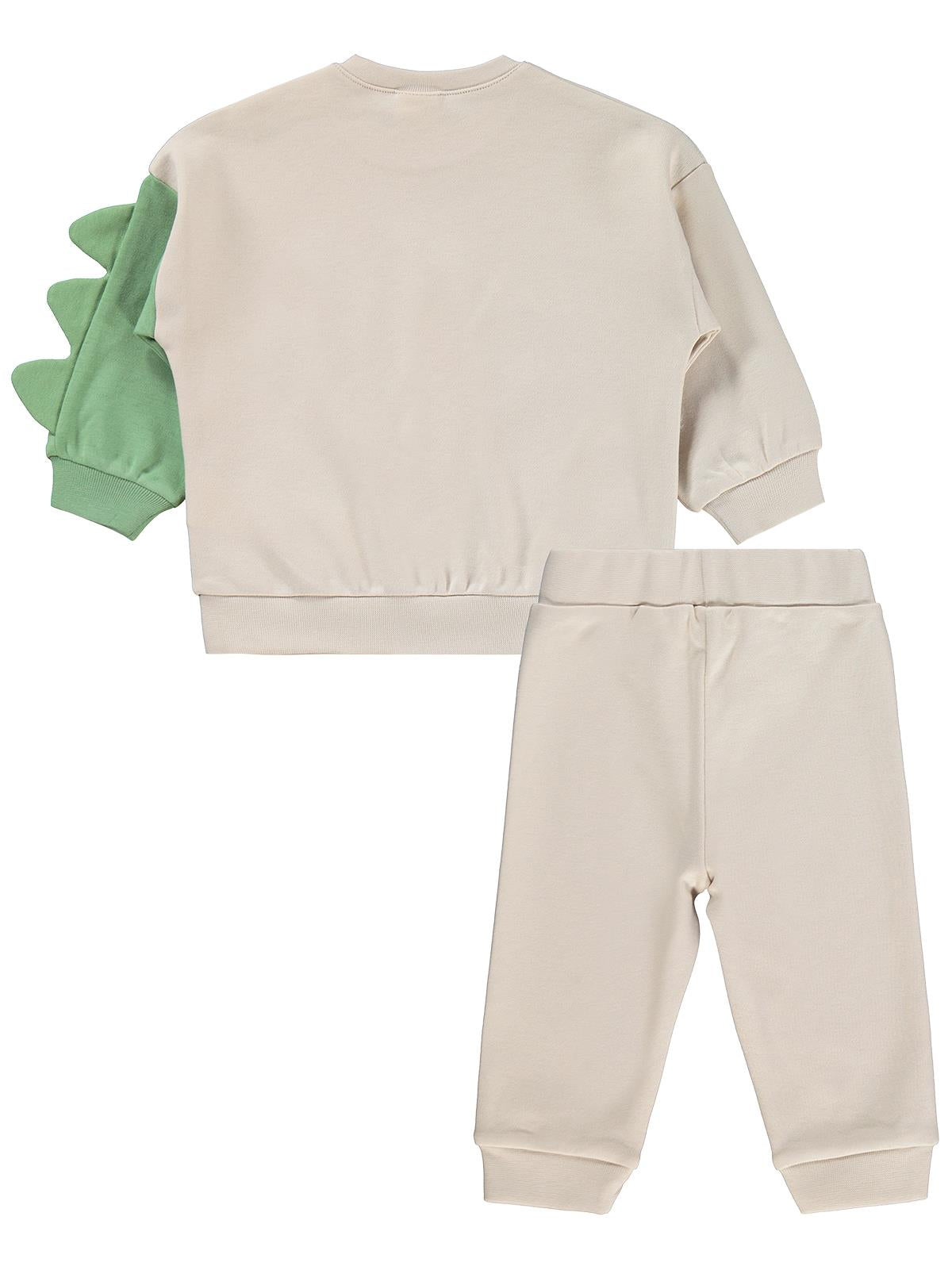 Civil Baby Dinozor Baskılı 3-18 Ay Takım - Bej