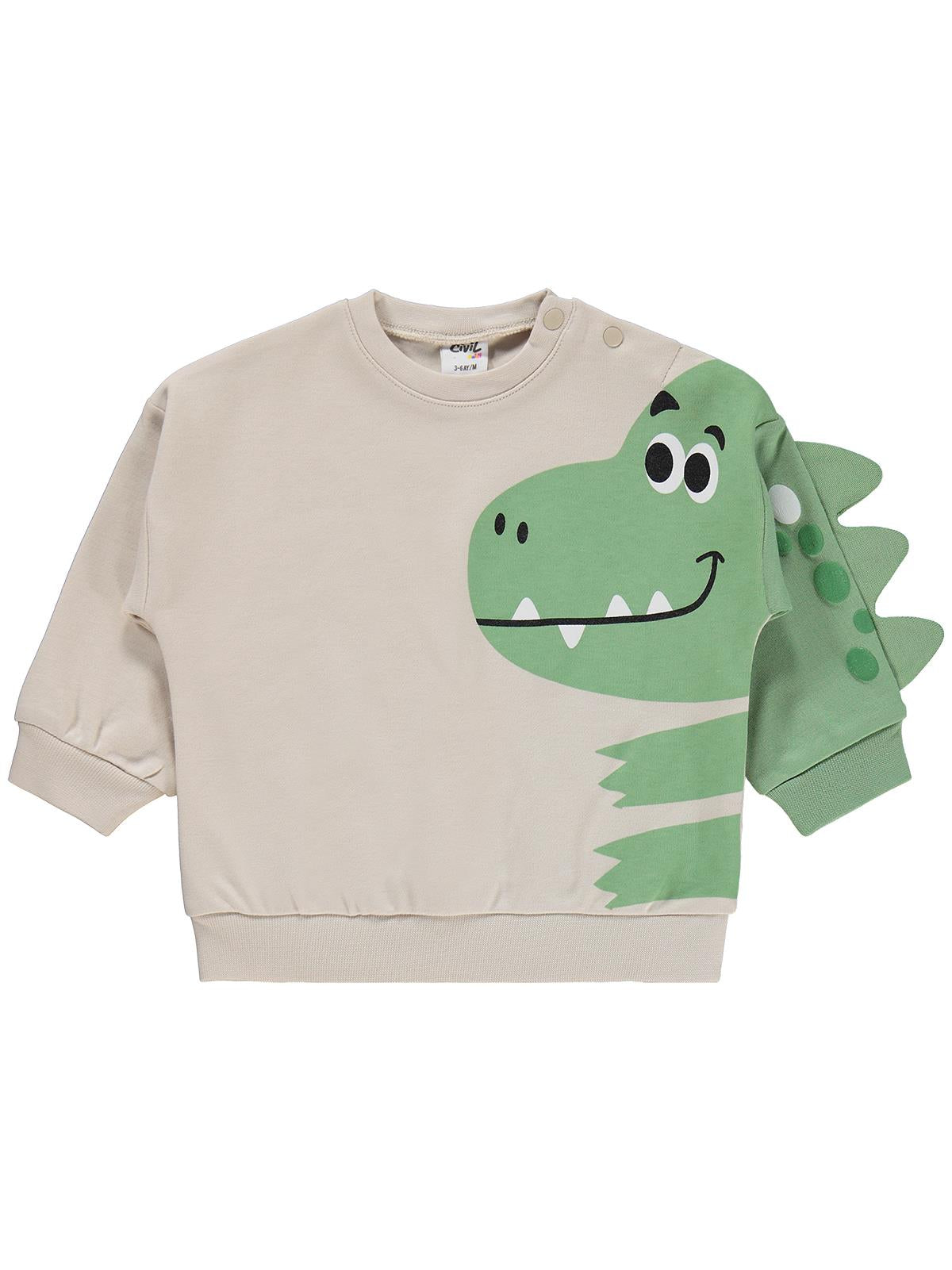 Civil Baby Dinozor Baskılı 3-18 Ay Takım - Bej