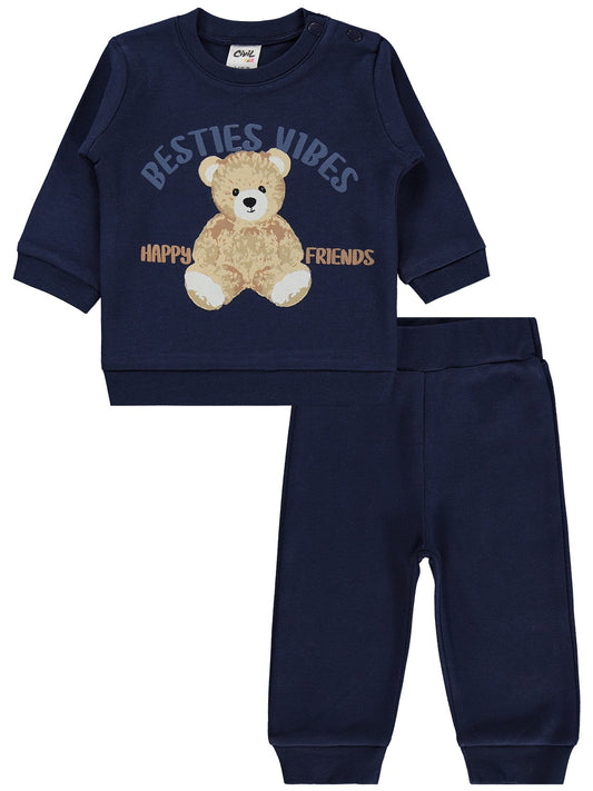 Civil Baby Ayıcık Baskılı 3-18 Ay Takım - Lacivert