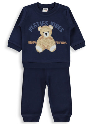 Civil Baby Ayıcık Baskılı 3-18 Ay Takım - Lacivert