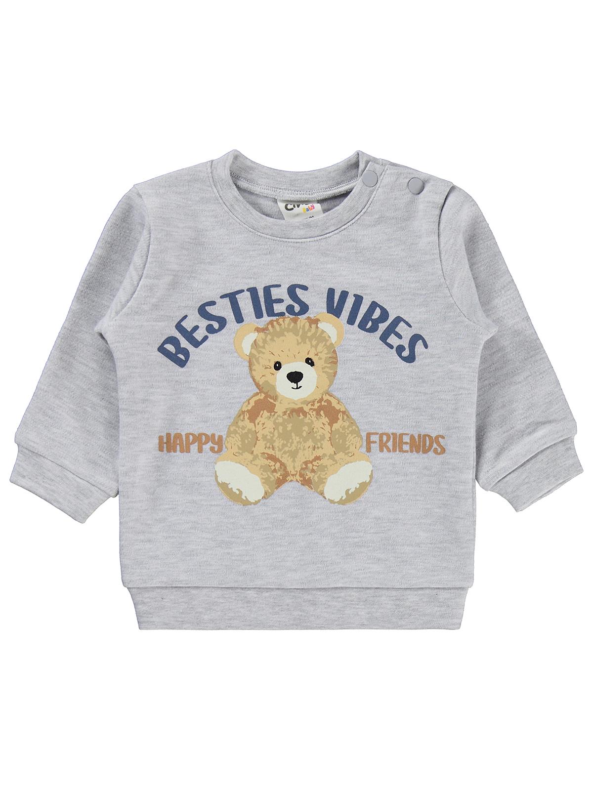 Civil Baby Ayıcık Baskılı 3-18 Ay Takım - Gri