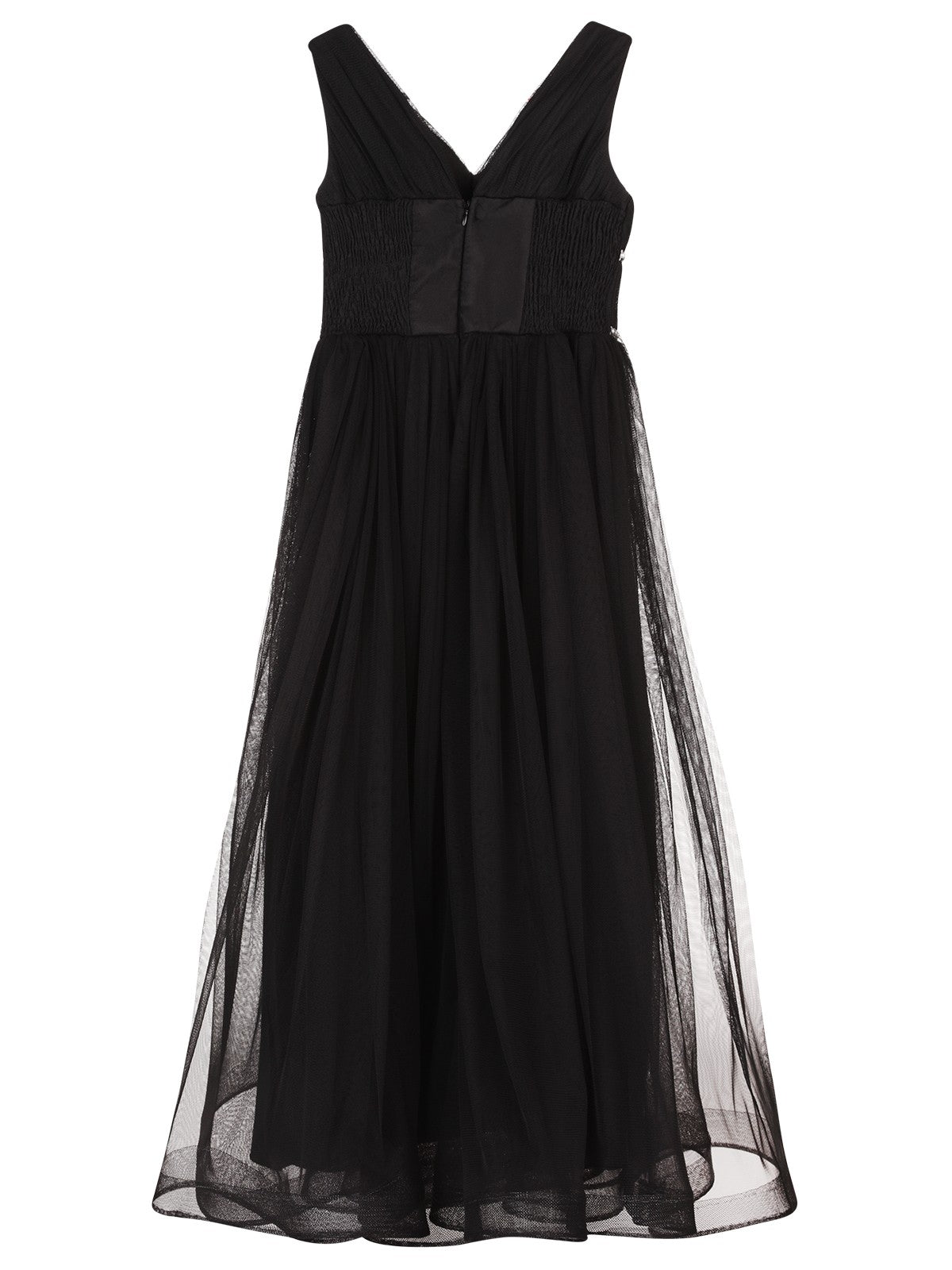 Civil Girls Beli Taşlı Tüylü 6-14 Yaş Abiye - Siyah