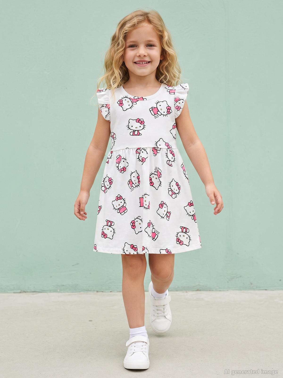 Hello Kitty 2-5 Yaş Elbise - Kırık Beyaz