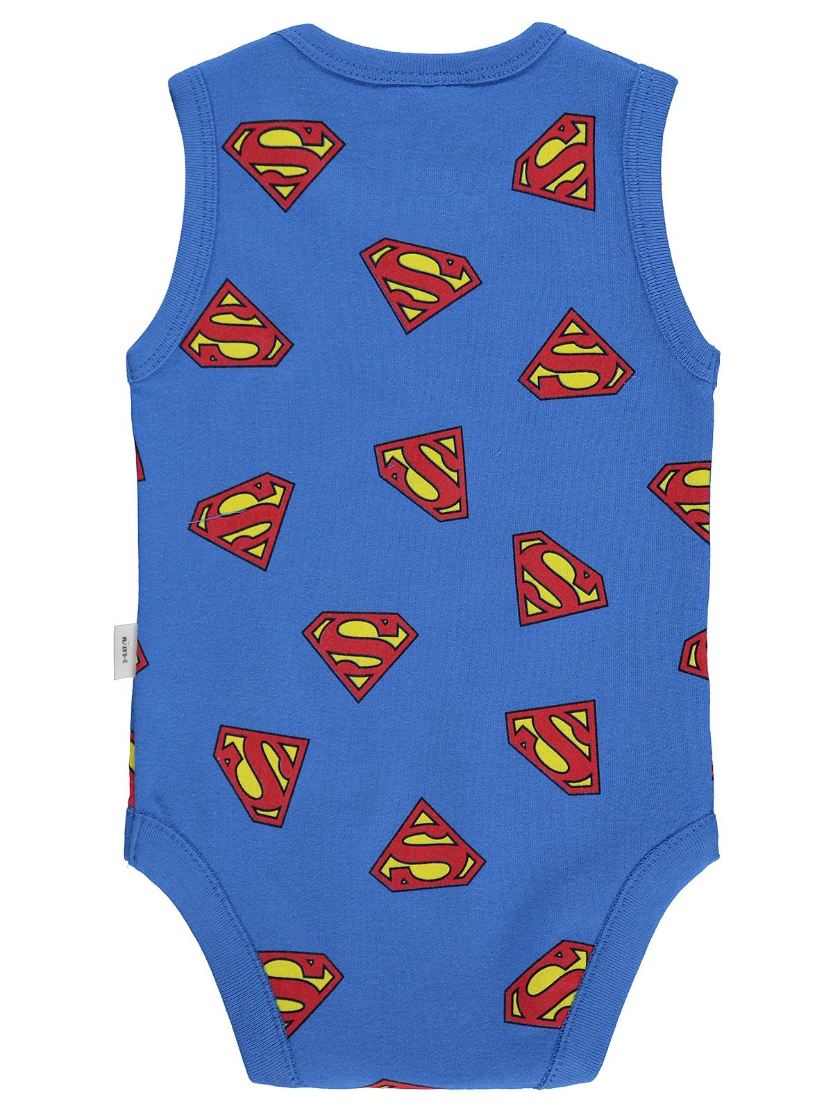 Civil Baby Superman Empirmeli 3-18 Ay Çıtçıtlı Badi - Mavi