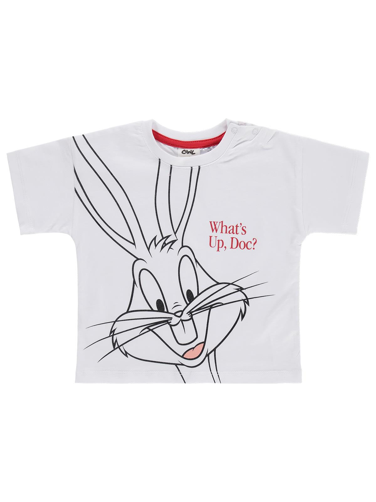 Civil Baby Bugs Bunny Baskılı 6-18 Ay Tişört - Beyaz