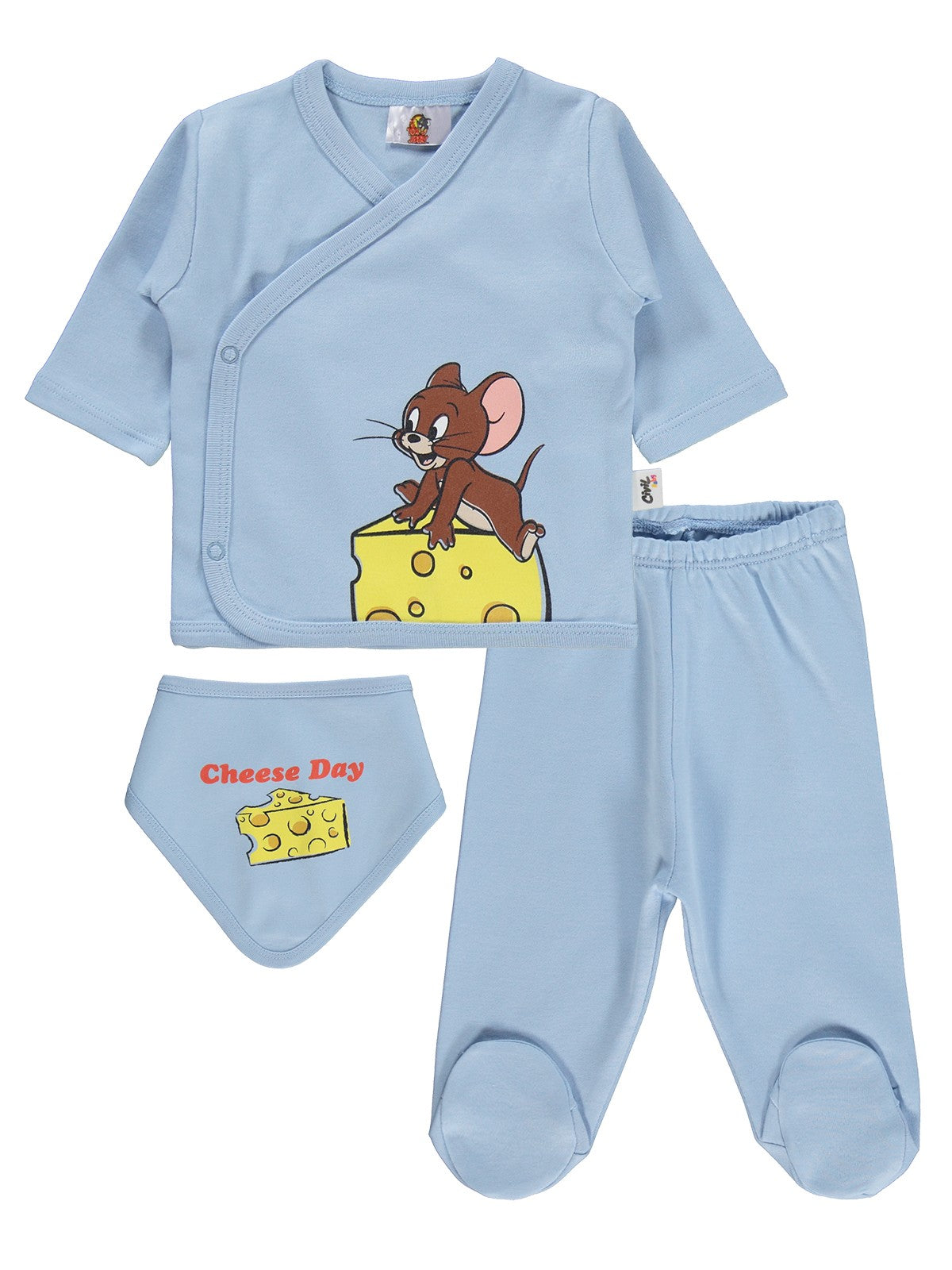 Civil Baby Cheese Day Baskılı Zıbın Takımları - Mavi