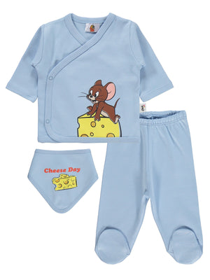 Civil Baby Cheese Day Baskılı Zıbın Takımları - Mavi