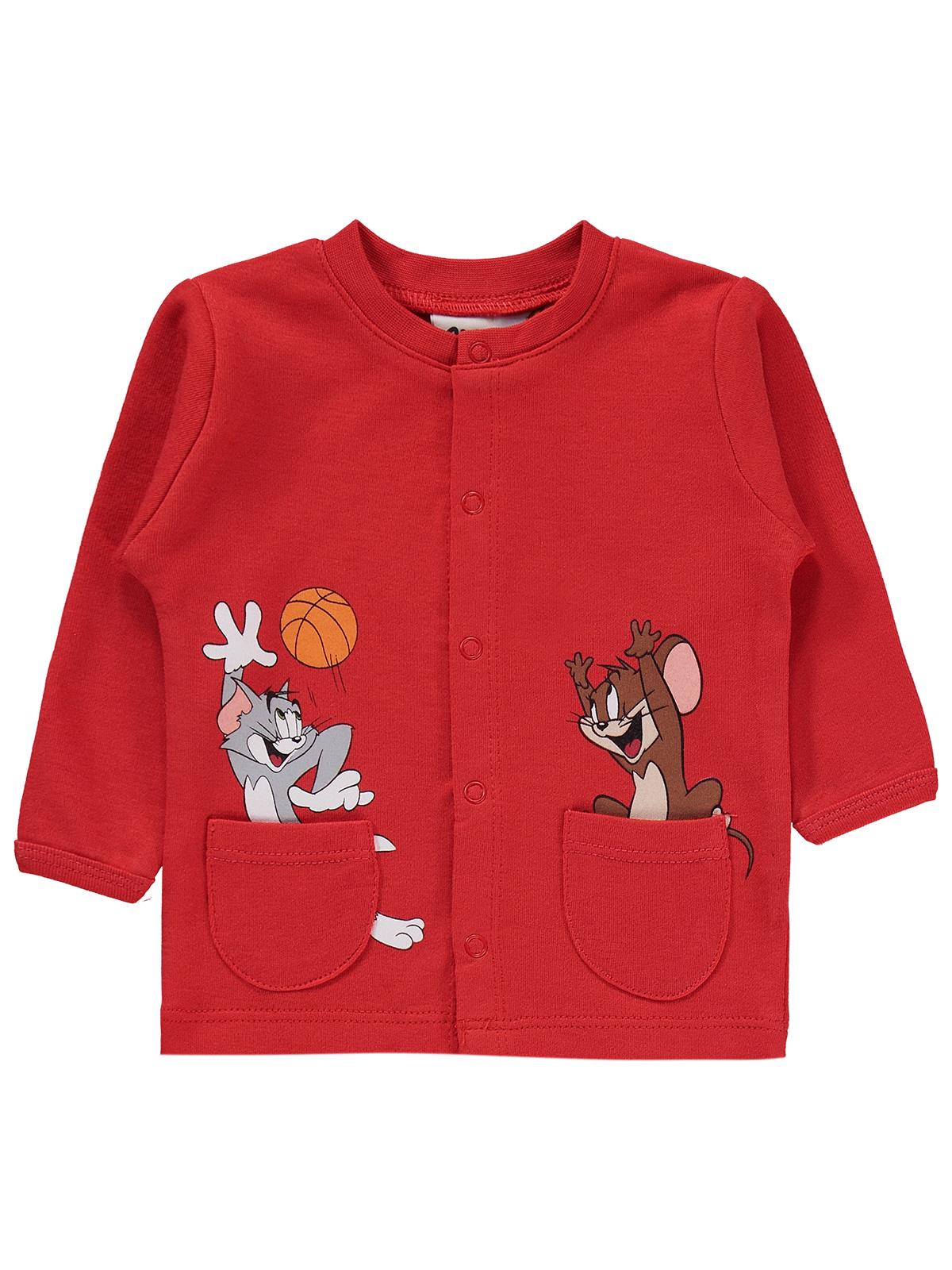 Civil Baby Tom and Jerry Baskılı 1-9 Ay Pijama Takımı - Kırmızı