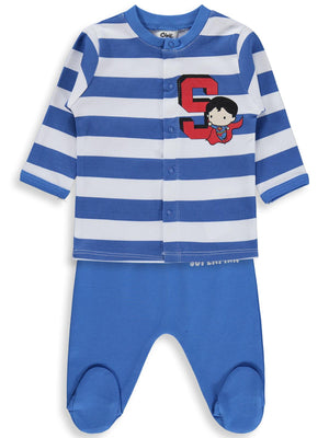 Civil Baby Superman Baskılı 1-9 Ay Pijama Takımı - Mavi