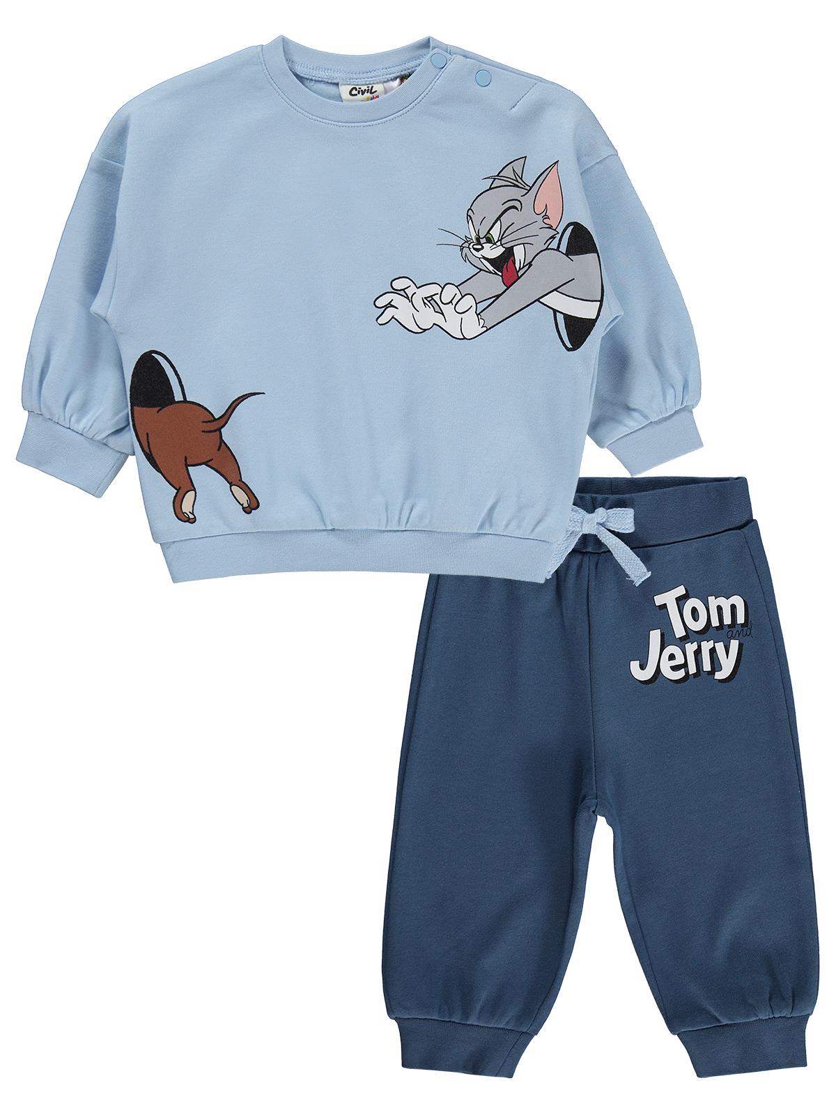 Civil Baby Tom and Jerry Baskılı 3-18 Ay Takım - Mavi