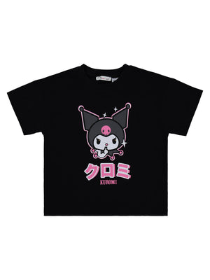 Kuromi 6-9 Yaş Tişört - Siyah
