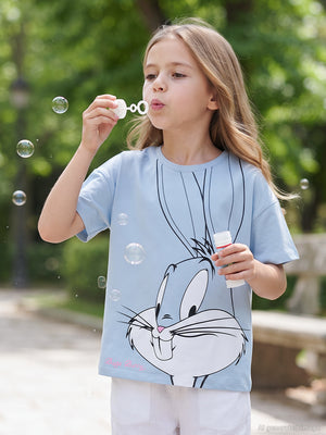 Bugs Bunny 10-13 Yaş Tişört - Mavi
