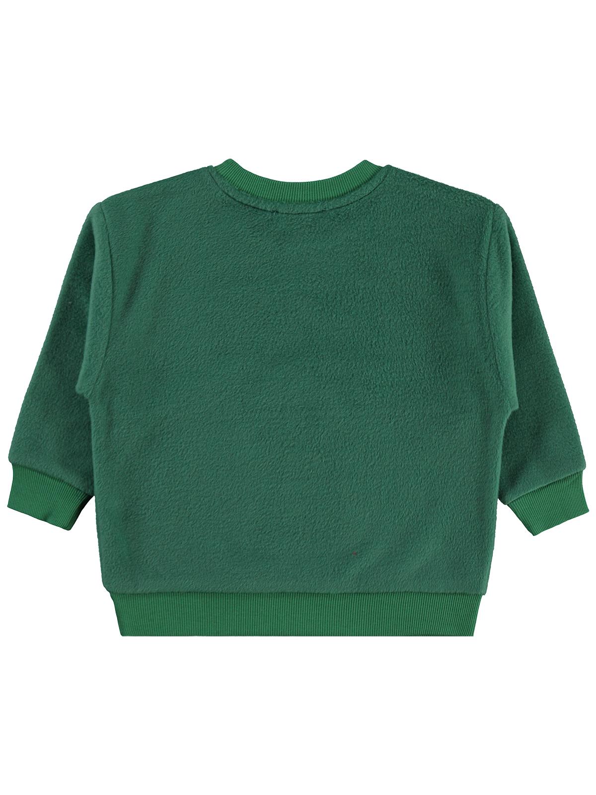 Civil Erkek Çocuk Geyik Nakışlı Sweatshirt | Polar Uzun Kol | Okul Kreş ve Günlük Kullanım - Yeşil