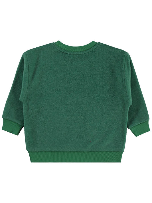 Civil Boys Erkek Çocuk Geyik Nakışlı Sweatshirt | Polar Uzun Kol | Okul Kreş ve Günlük Kullanım - Yeşil