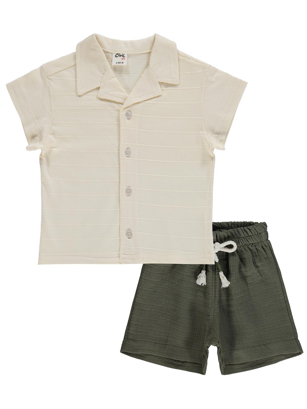 Civil Baby Jakarlı 6-18 Ay Takım - Ekru