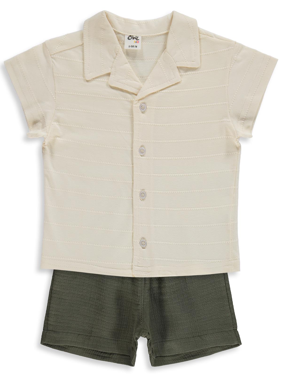 Civil Baby Jakarlı 6-18 Ay Takım - Ekru