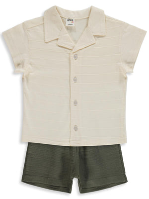 Civil Baby Jakarlı 6-18 Ay Takım - Ekru