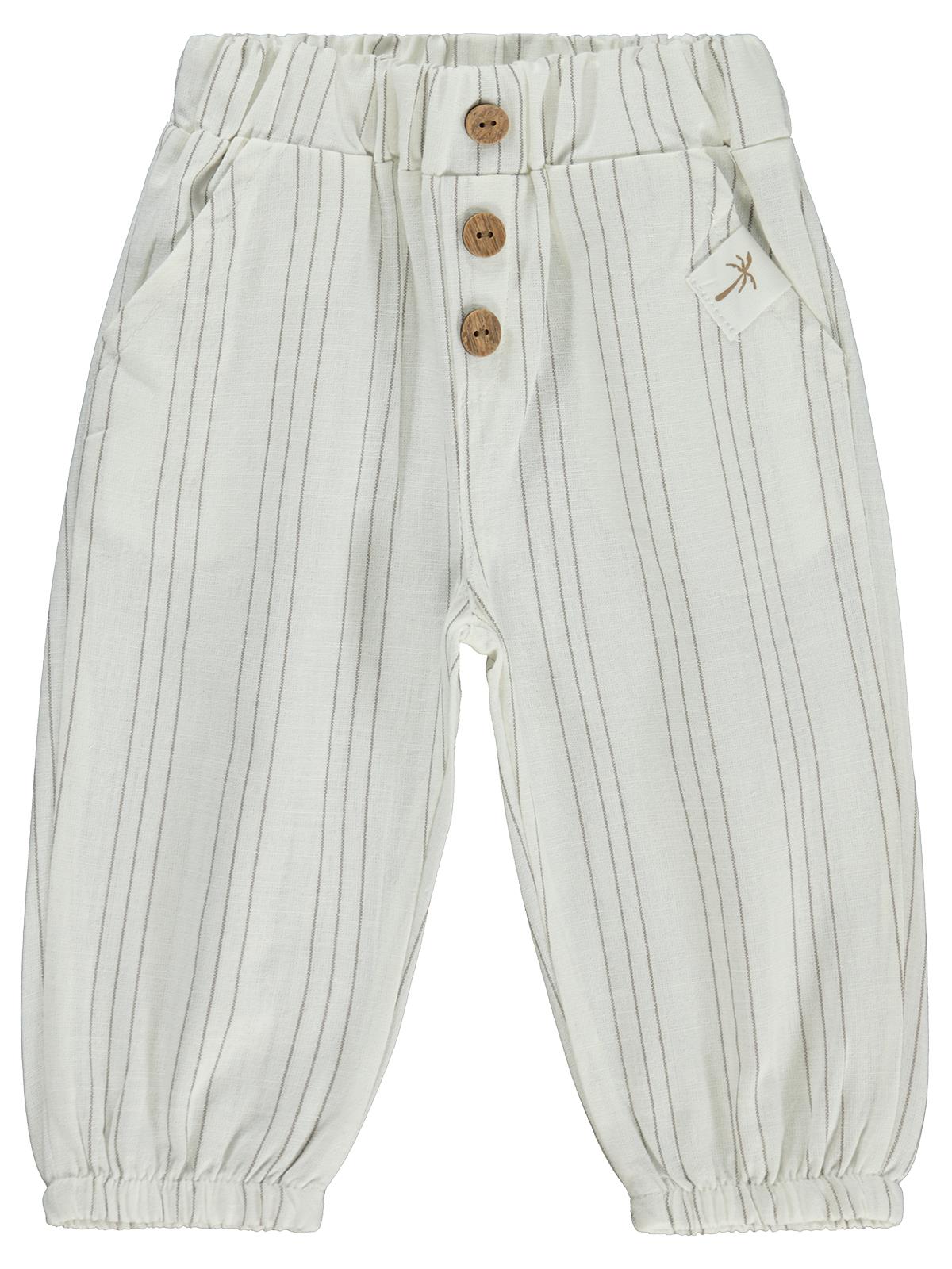 Civil Baby Çizgili 6-18 Ay Pantolon - Ekru