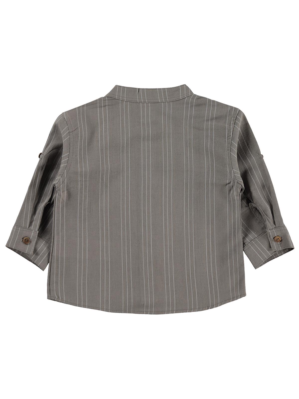 Civil Baby Çizgili 6-18 Ay Gömlek - Kahverengi