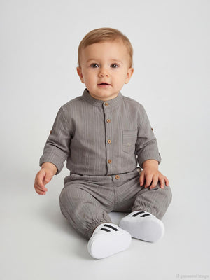 Civil Baby Çizgili 6-18 Ay Gömlek - Kahverengi