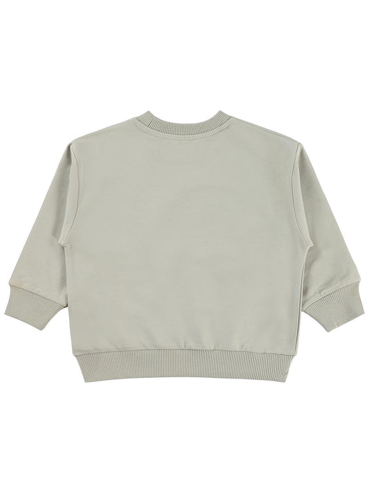 Civil Erkek Çocuk Armalı Sweatshirt | Fırçalı 2 İp Uzun Kol | Okul Kreş ve Günlük Kullanım - Bej