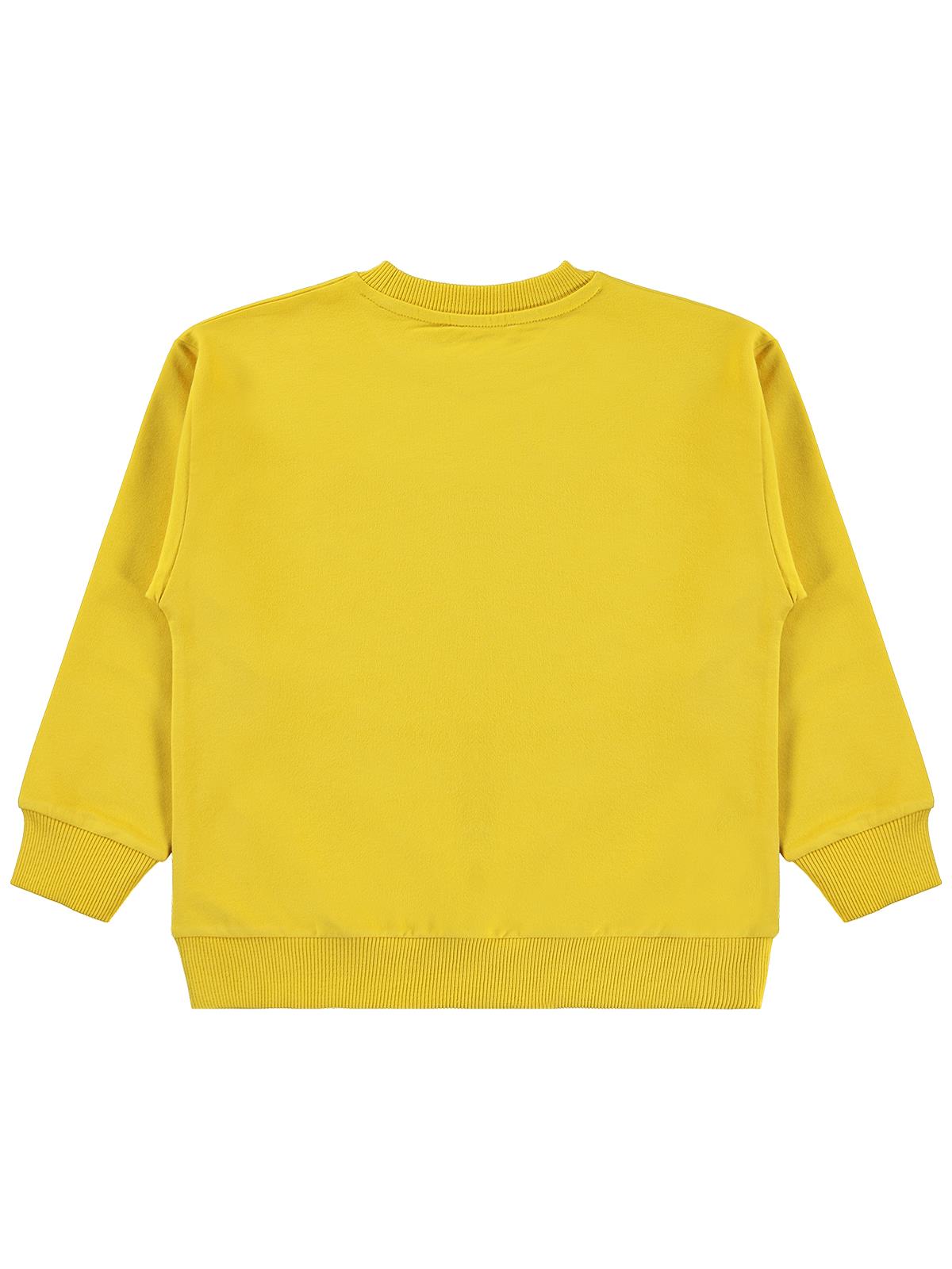 Civil Erkek Çocuk Armalı Sweatshirt | Fırçalı 2 İp Uzun Kol | Okul Kreş ve Günlük Kullanım - Hardal
