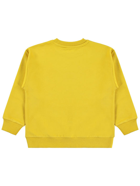 Civil Erkek Çocuk Armalı Sweatshirt | Fırçalı 2 İp Uzun Kol | Okul Kreş ve Günlük Kullanım - Hardal
