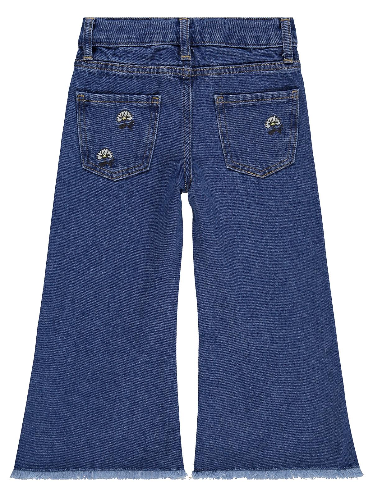 Civil Girls Çiçek Nakışlı 2-5 Yaş Pantolon - Mavi