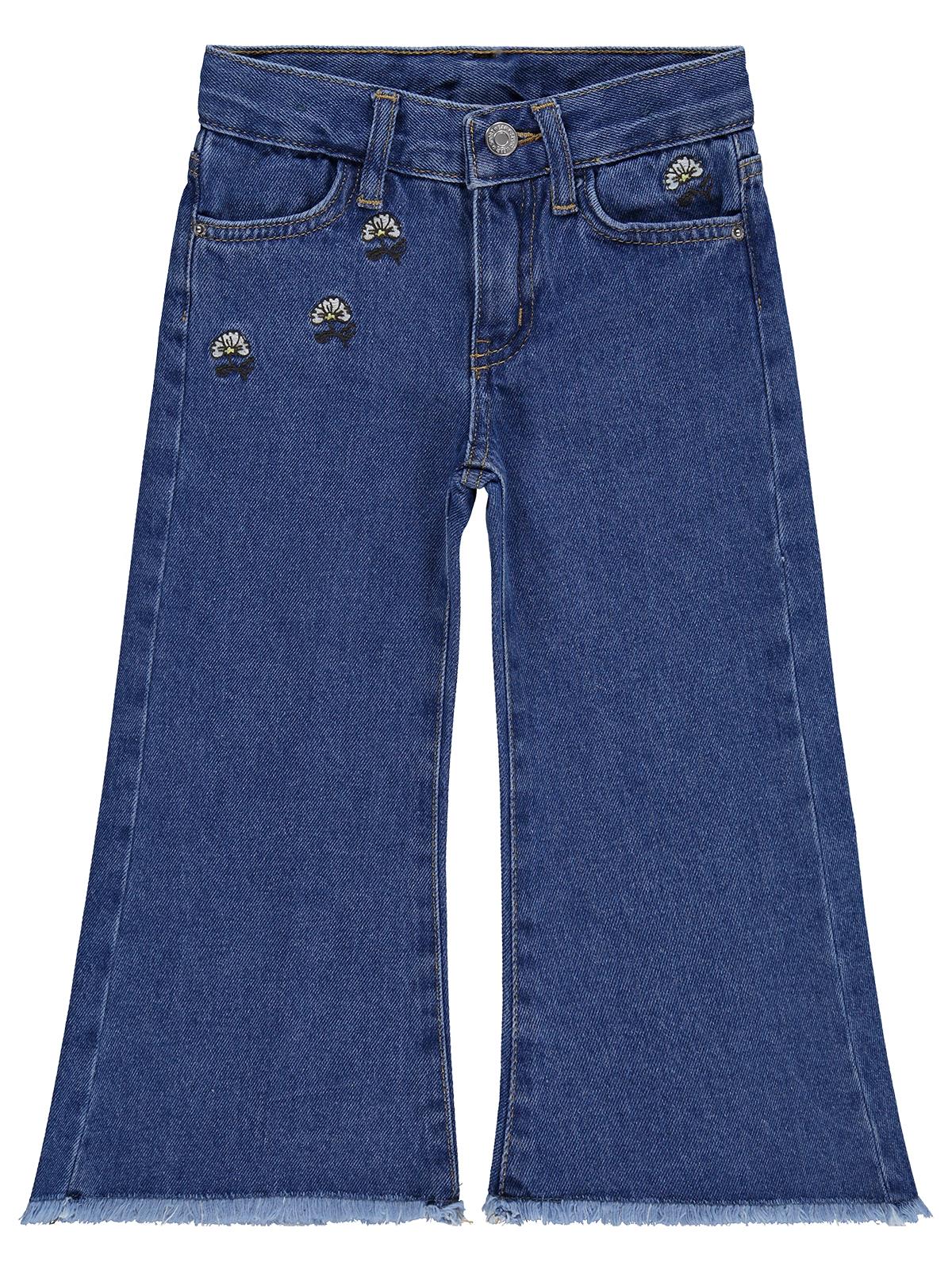 Civil Girls Çiçek Nakışlı 2-5 Yaş Pantolon - Mavi