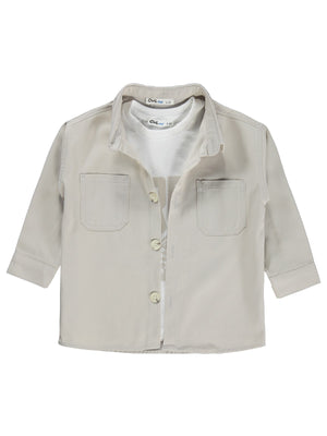 Civil Boys Çift Cepli Tişörtlü 2-5 Yaş Gömlek - Koyu Taş Rengi