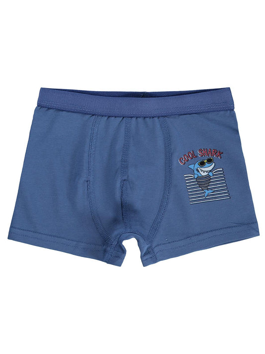 Civil Erkek Çocuk Shark Erkek Çocuk 2'li Boxer | Likralı Süprem | Okul Kreş ve Günlük Kullanım