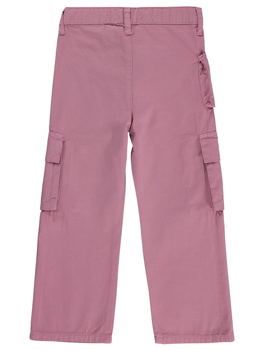 Civil Kız Çocuk Üç Cepli Kargo Pantolon | Gabardin | Okul Kreş ve Günlük Kullanım - Pembe