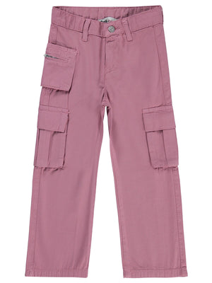 Civil Kız Çocuk Üç Cepli Kargo Pantolon | Gabardin | Okul Kreş ve Günlük Kullanım - Pembe