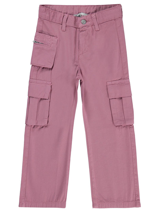 Civil Kız Çocuk Üç Cepli Kargo Pantolon | Gabardin | Okul Kreş ve Günlük Kullanım - Pembe