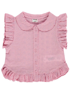 Civil Baby Fistolu Fırfırlı 6-18 Ay Gömlek - Pembe