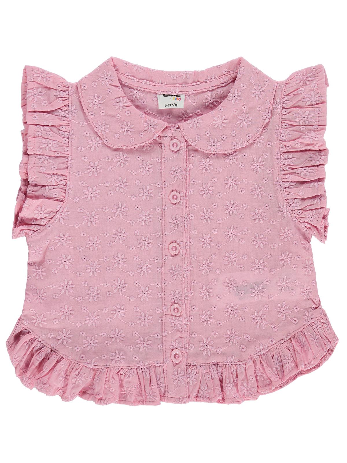 Civil Baby Fistolu Fırfırlı 6-18 Ay Gömlek - Pembe