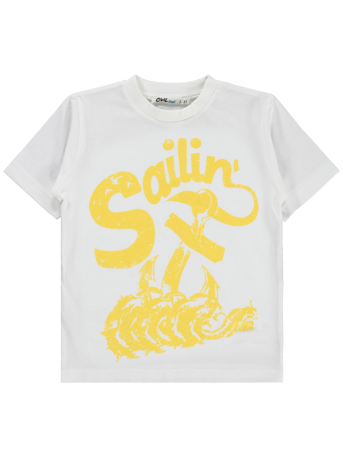Civil Boys Sailin Baskılı Tişörtlü 2-5 Yaş Gömlek - Hardal