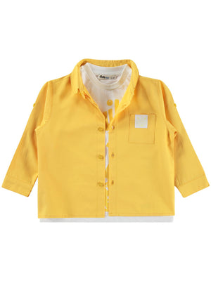 Civil Boys Sailin Baskılı Tişörtlü 2-5 Yaş Gömlek - Hardal